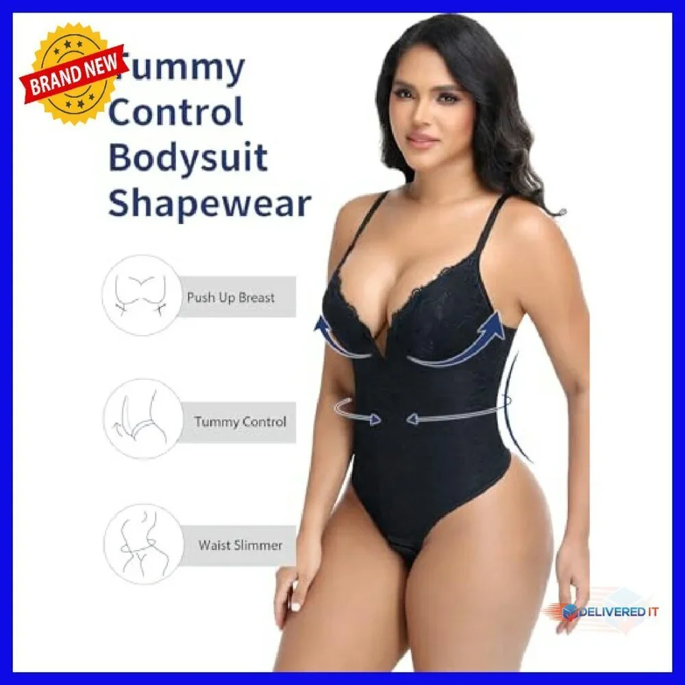 Lace Shapewear Bodysuit Tummy Control Sleeveless Thong Backless